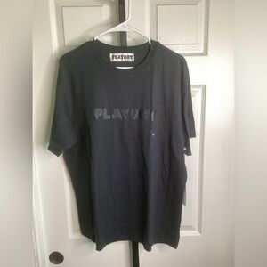 PLAYBOY Classic Black Tee, size Medium